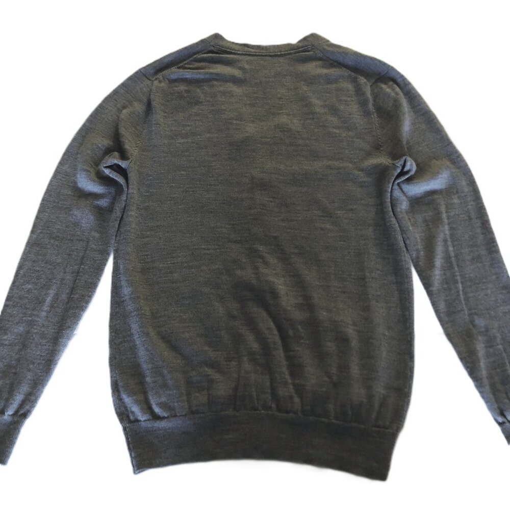 GOODTHREADS 100% Merino Wool Cardigan Sweater Mens XS Gray V-Neck Front Pockets - Picture 15 of 16